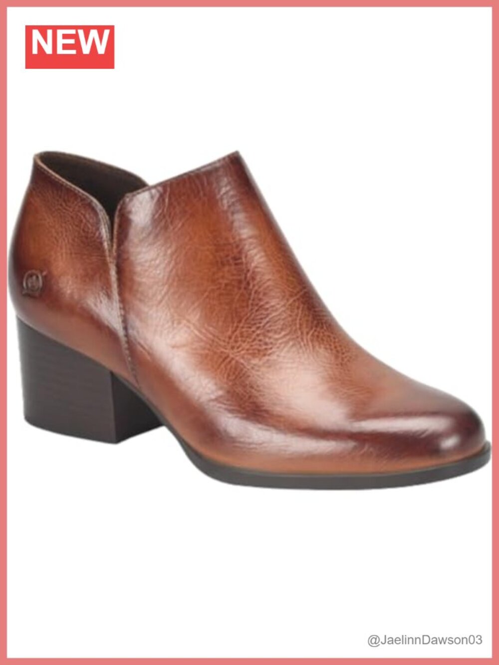 Born Kenzy Ankle Bootie Leather Zip Heels Comfortable Mid Heel Fall